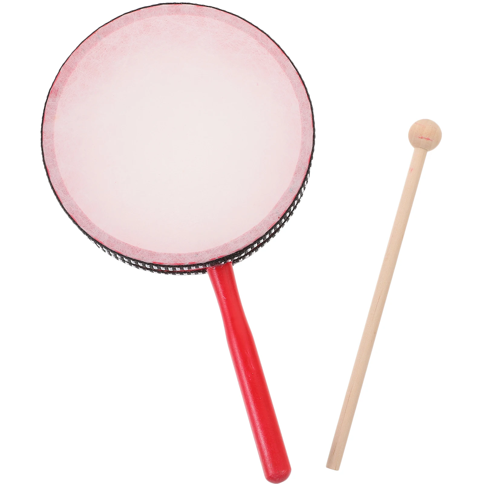 

Hand Drum 6 Inch Wood Handle Kids Toys Percussion Instrument Musical Toy Drums Hand Drum Stick Toddler Educational Set Baby