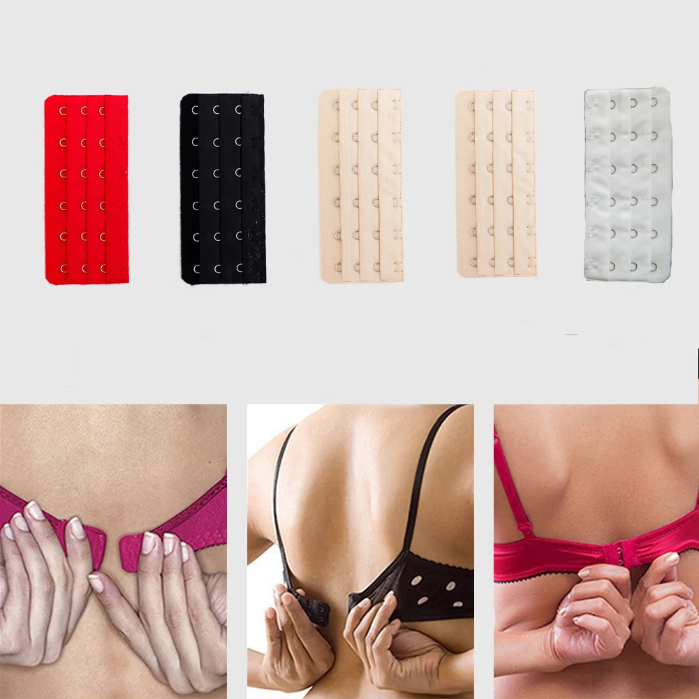 Women Bra Extension Strap Extenders 3 Rows 6 Buckles Elastic Bra Extender Hook Clip Adjustable Belt Buckle Bra Accessories