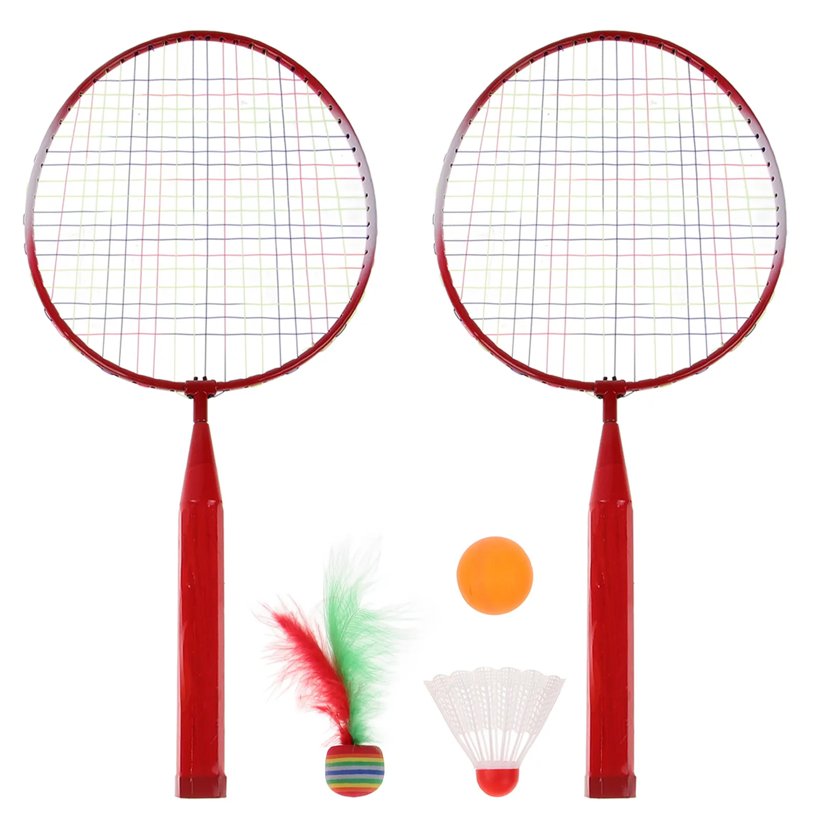 

1Set Badminton Racket Kids Colored Beginner Training Outdoor Sports Leisure Game Set for Children Fun Playing Badminton Racket