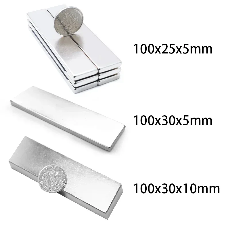 Neodymium Magnet 100mm N35 NdFeB Block Super Powerful Strong Permanent Magnetic Imanes Various Sizes Strong Magnet מגנט חזק מים