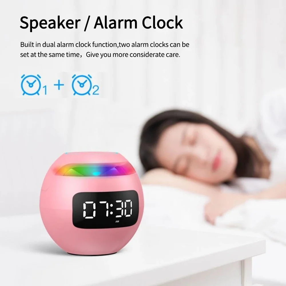 G90 New Clock Colorful Bluetooth Speaker Mini Portable Household Ball Card Lock and Load Spray Bluetooth Speaker