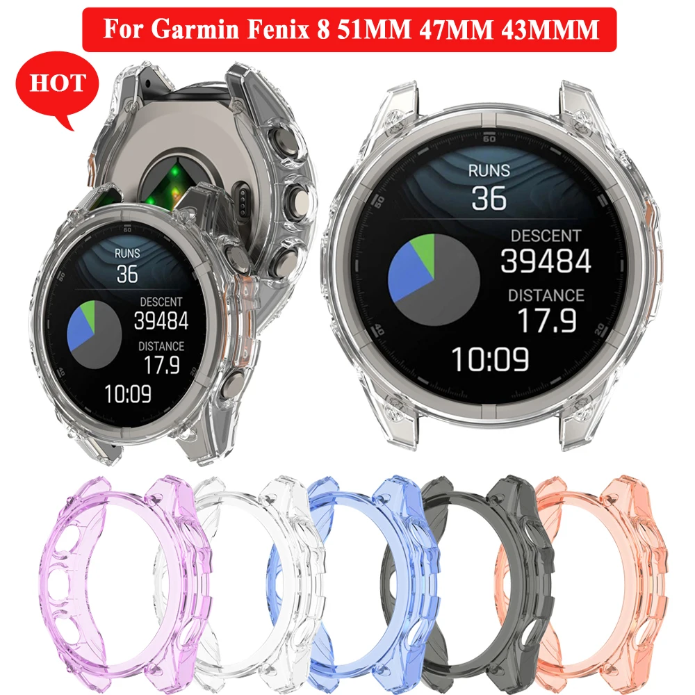 

Аксессуары Fenix8, чехол из ТПУ для Garmin Fenix 8, 51 мм, 47 мм, 43 мм, сменный прочный защитный чехол, рамка, бампер, корпус