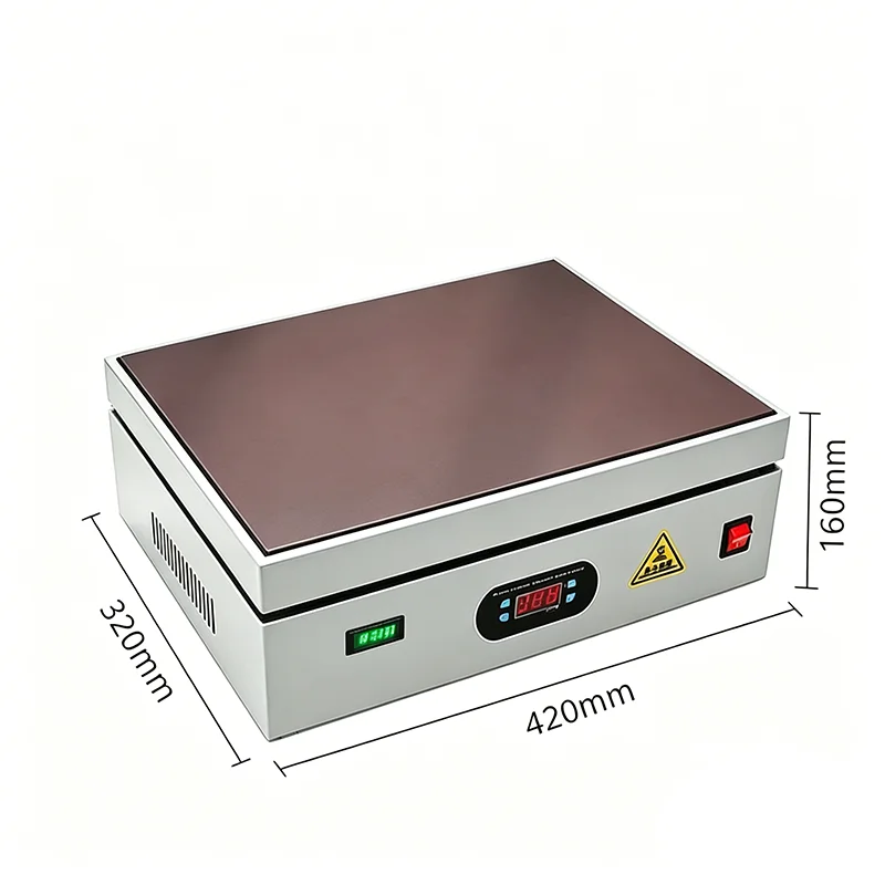 400×300mm Heating Station Dual PID Constant Temperature Hot Plate Timing Heater 110/220V Mobile Screen PCB Repair