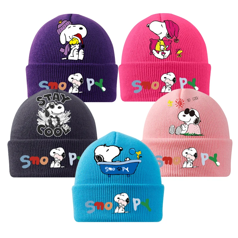 

Snoopy Children's Knitted Hat Winter Cartoon Pattern Warm Hat Soft Comfortable Breathable Knitted Hat Children's Birthday Gift