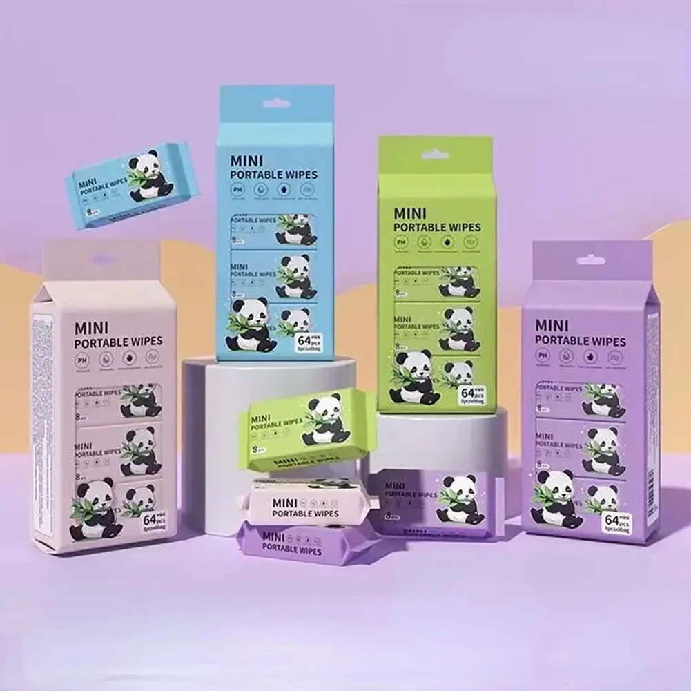 8packs/Set Mini Portable Wet Wipes For Carrying Around,Baby Wipe Disposable,Pocket Wet Wipe Soft Gentle Hand Face Cleanser