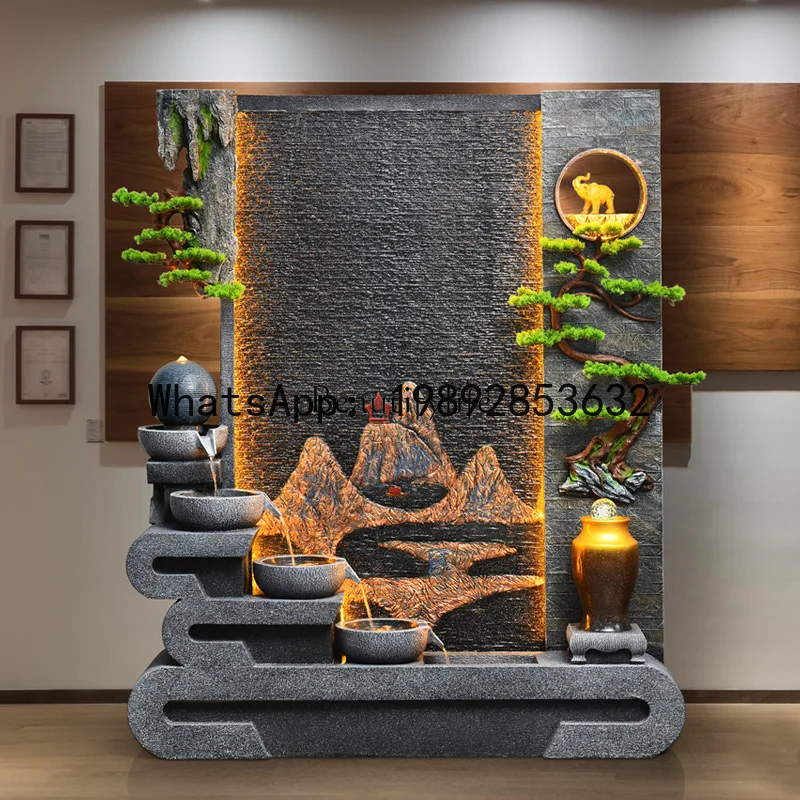 

Детали и аксессуары CC * Большая стена для занавесок для воды, китайский фонтан, экран, циркулирующий аквариум, украшение для пола