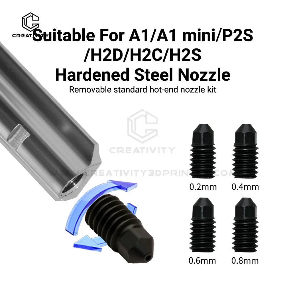 0.2-0.8MM Hardened Steel Nozzles for Lab A1/A1 mini/P2S/H2D/