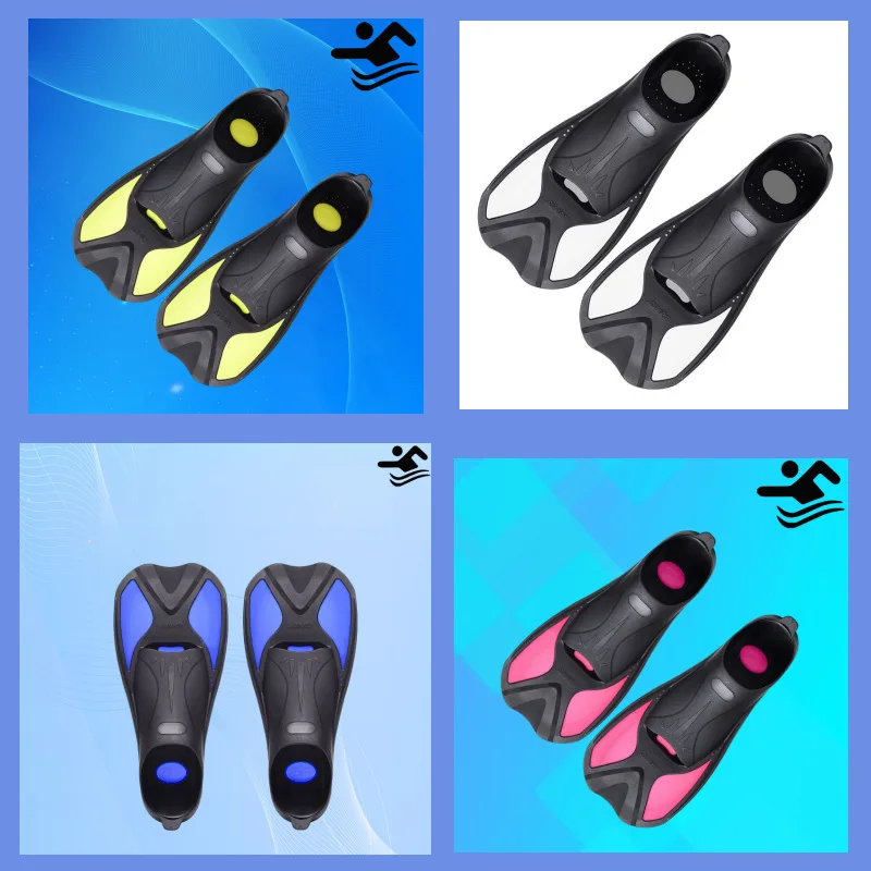 Snorkeling Short Fins: Adult & Child Sizes (Size 6, 34-45), Heel Style for Swimming, Diving & Frog/Duck Footwear