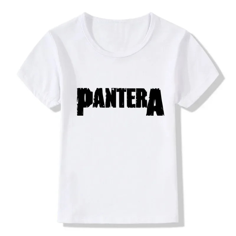 Children Pantera Logo Print T-Shirts Kids Summer Tops Girls Boys Short Sleeve T shirt Power Heavy Metal Baby Clothes