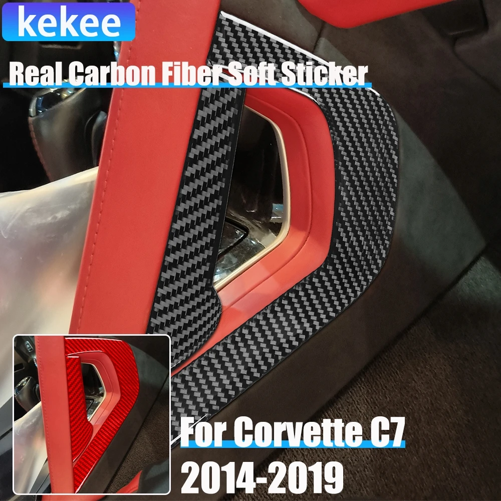 

Real Carbon Fiber Car Accessories Passenger Center Armrest Trim Cover Soft Sticker For Corvette C7 LT1 Z06 ZR1 LT5 2014-2019