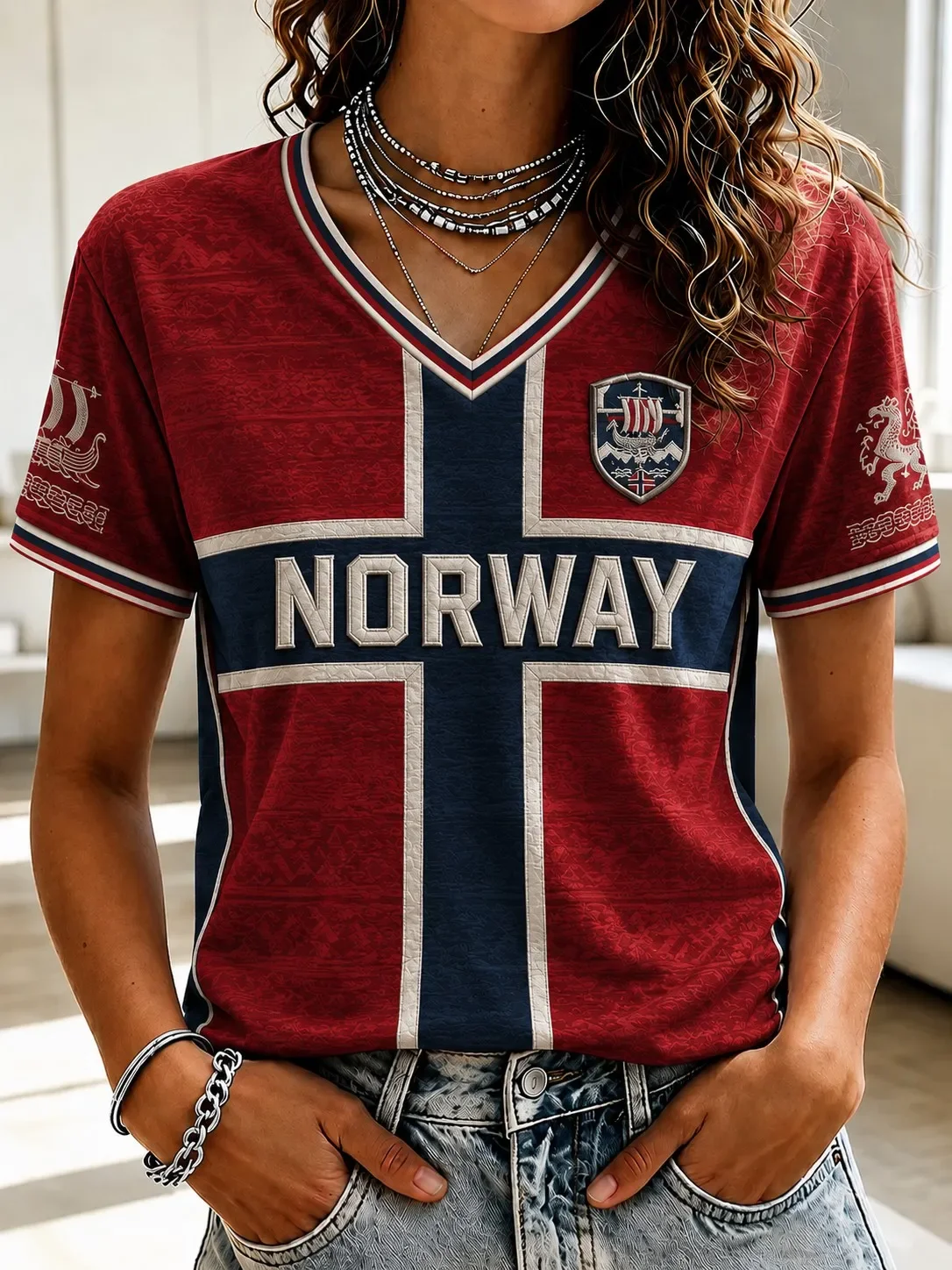 2026 Edition Norwegian Fans Football Training T-Shirt - 3D Digital Printing - Comfortable and Breathable - Family Clothing