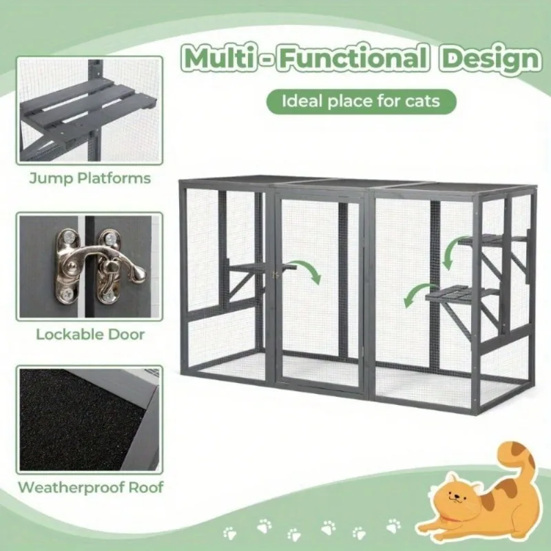 Large Cat Enclosure Catio Cage Run House Outdoor Platforms