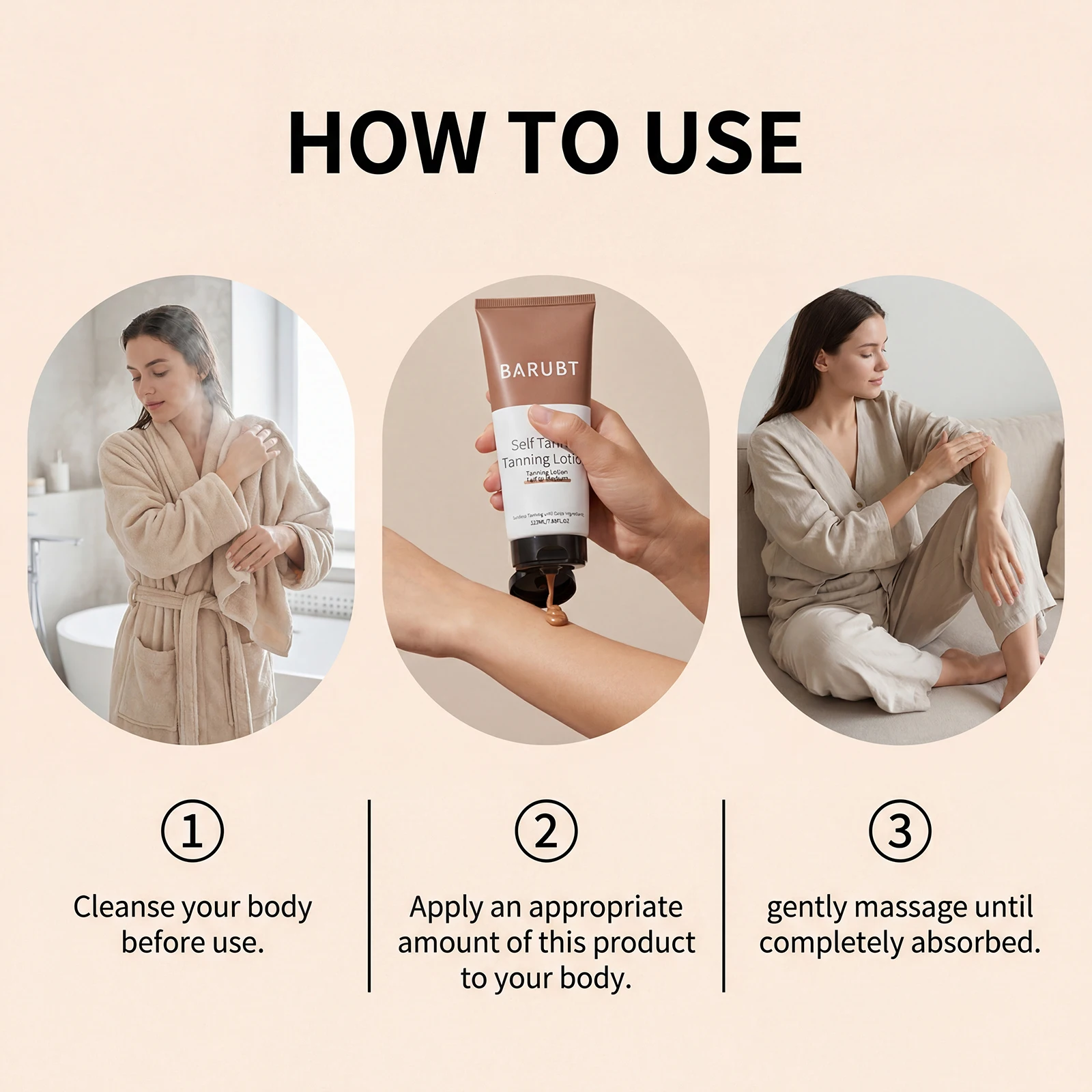 222ml Self Tanning Lotion Prevent Sunburn Even Tone Hydrate Skin Lasting Natural Bronzing Body Fast Absorb Indoor Tanner Lotion