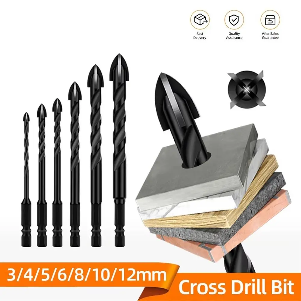 3-12mm Kreuz Hex Fliesen Bohrer Set Professionelle Präzision Boden Harte Legierung Bohrer Multifunktions Beton Bohrer