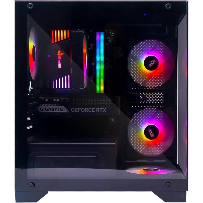 Gaming PC – Core i5-14400F, RTX 5060Ti 8GB, 16GB DDR5, 1TB NVMe SSD 3300MB/s, 700W PSU, ARGB mATX Case with 4 ARGB Fans & Remote