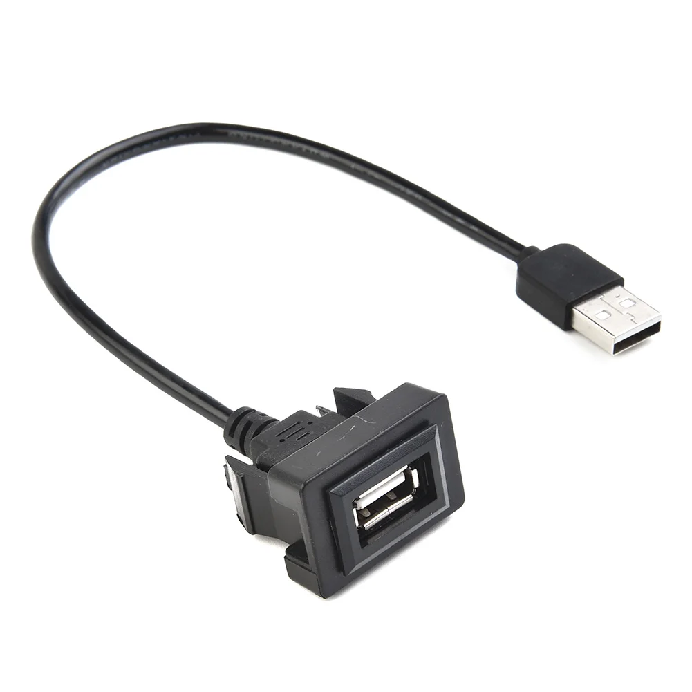 Practical High Quality Extension Cable USB Part Port Black Car Center Console Male To Female YJ-02 25cm Dashboard