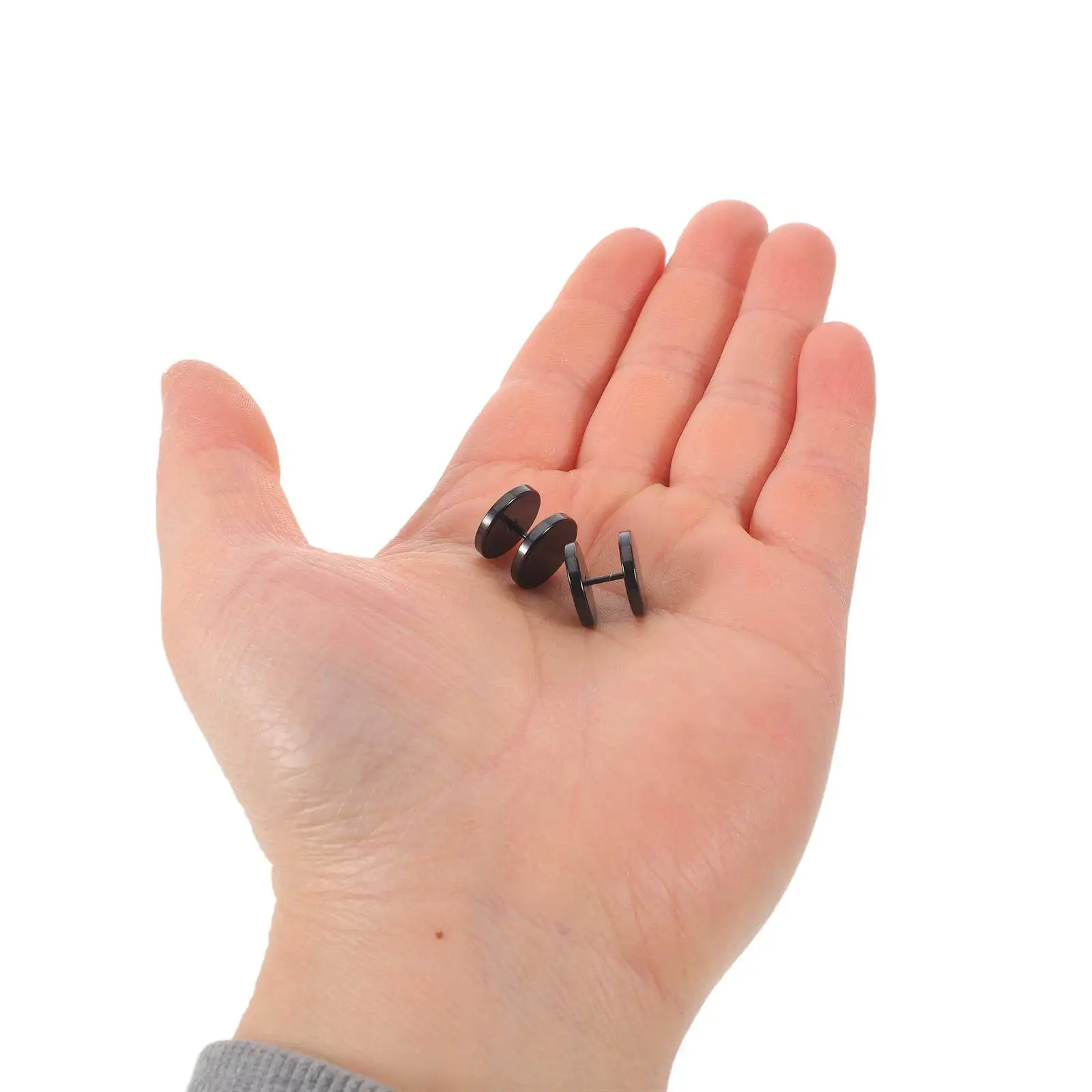 

8 пар черных серег-гвоздиков из титановой стали для мужчин, матовые, в форме штанги, гипоаллергенные, в стиле панк-гот, набор мужских серег