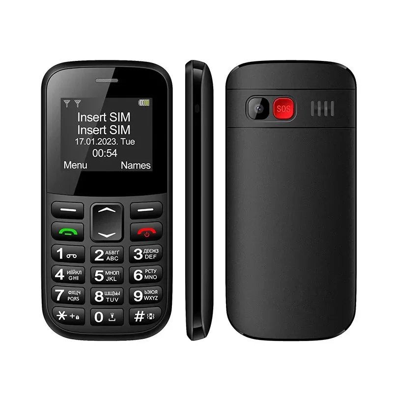 UNIWA-Dual Sim Feature Phone, rádio sem fio, teclado grande, SOS, telefone celular sênior para idosos, Inglês, russo, árabe, telefones 2G, B210