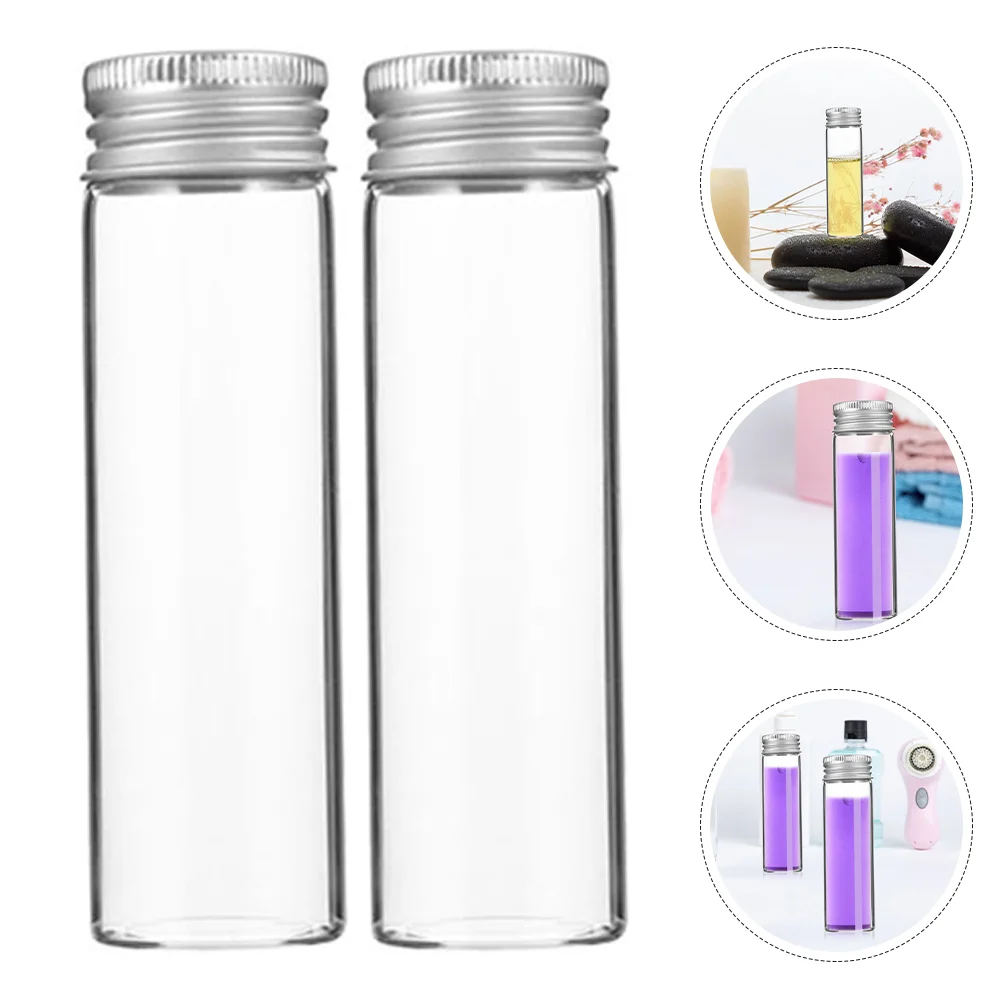 

10 Pcs Glass Bottle with Aluminum Cap Empty Bottles for Screwed Caps Clear