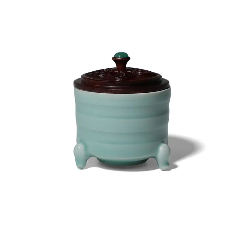 Incense burner Chinese style, antique burner furniture with lid, aromatherapy ceramic burner
