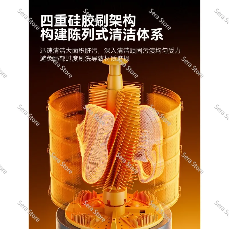 Full wall shoe washing machine Household small shoe brushing machine Semi-automatic elution and drying integration