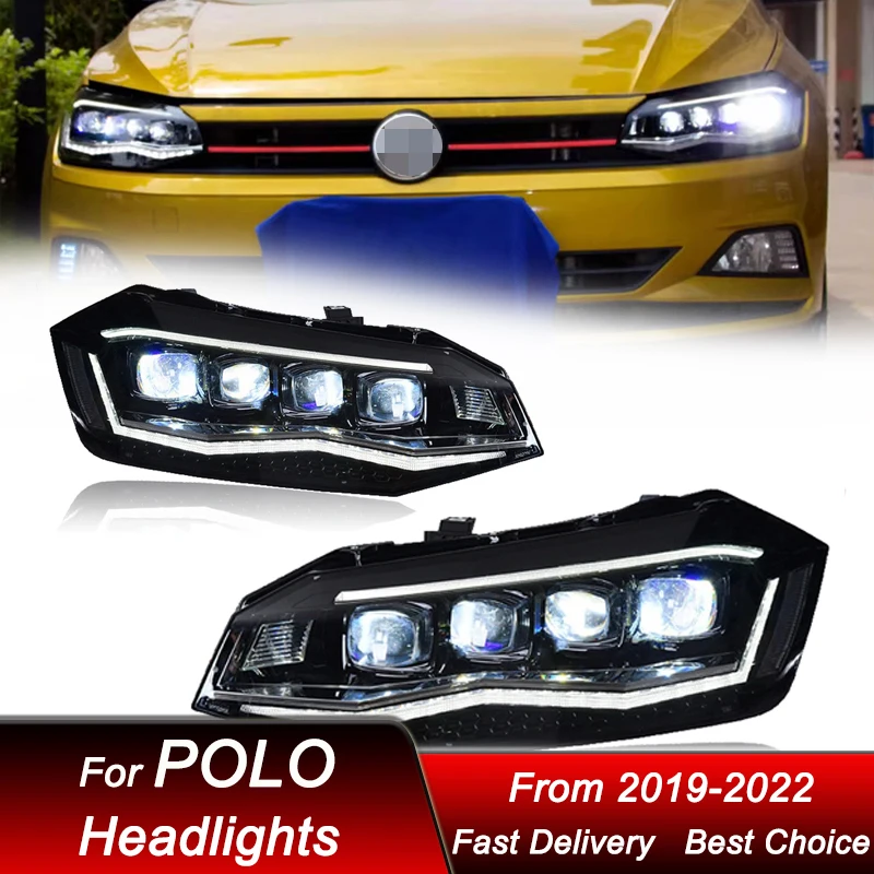 Car Headlights For Volkswagen VW POLO 2019-2022 LED Auto Headlamp Assembly Upgrade High Configure Projector Lens Accessories Kit