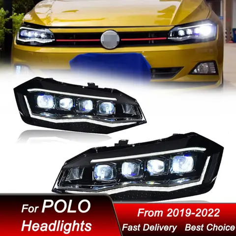 Bilstrålkastare för Volkswagen VW POLO 2019-2022 LED-strålkastarmontering Uppgradering av högkonfigurerad projektorlinstillbehörskit 8 best sales Polo-strålkastare - №5