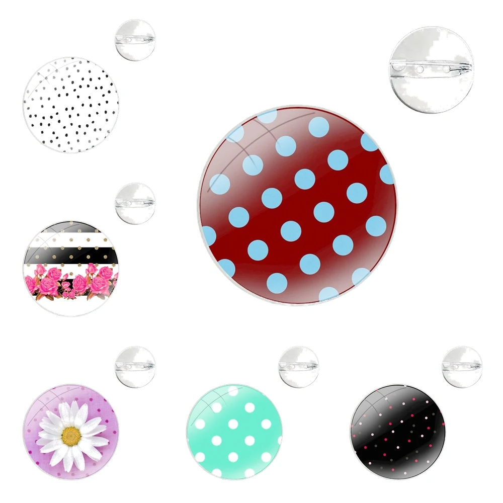 Pin Icons Brooch Jewelry Accessories Polka Dots Design