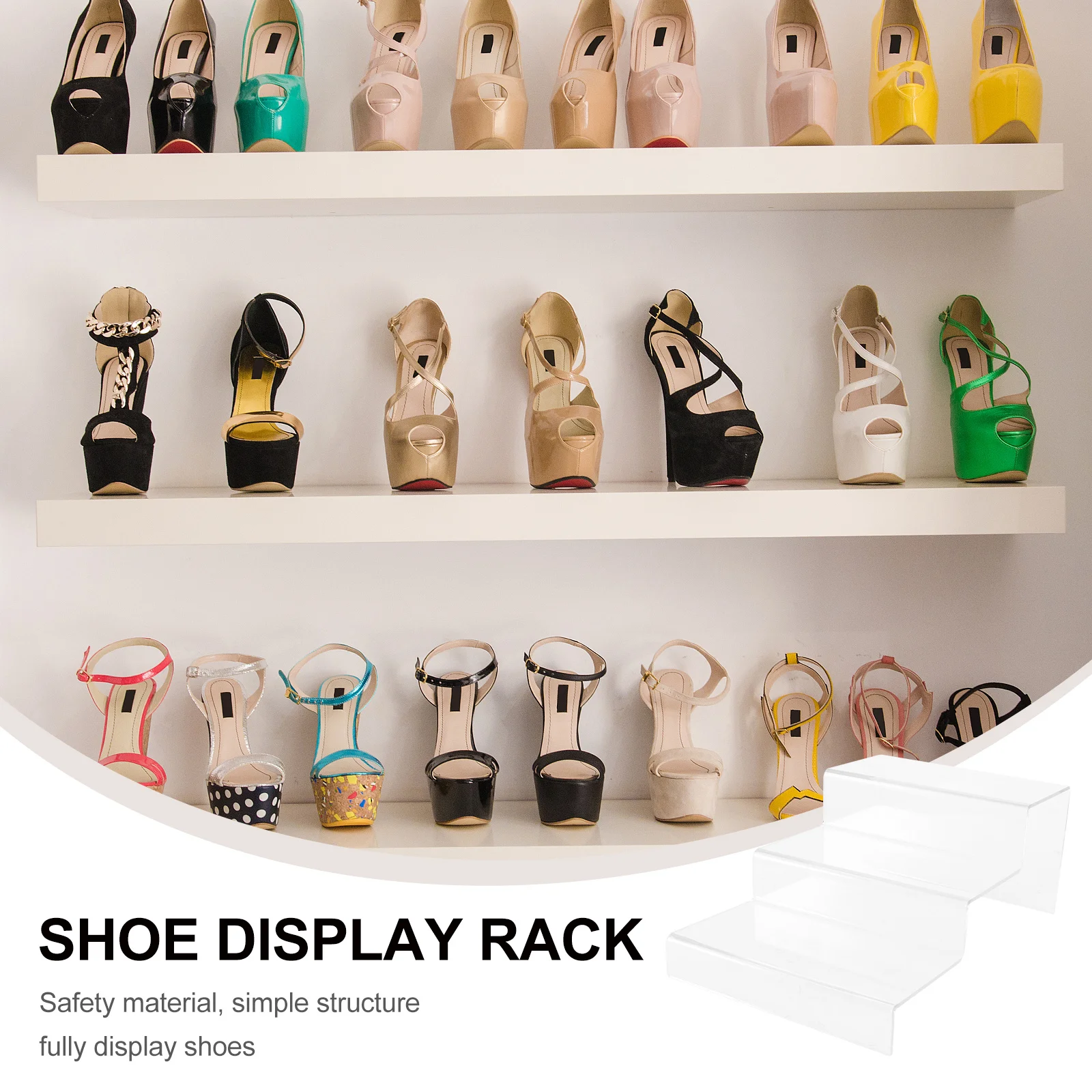 

1Pcs Acrylic Shoe Storage Rack Three-Layer Display Stand Transparent Waterproof Storage Holder for Home Office