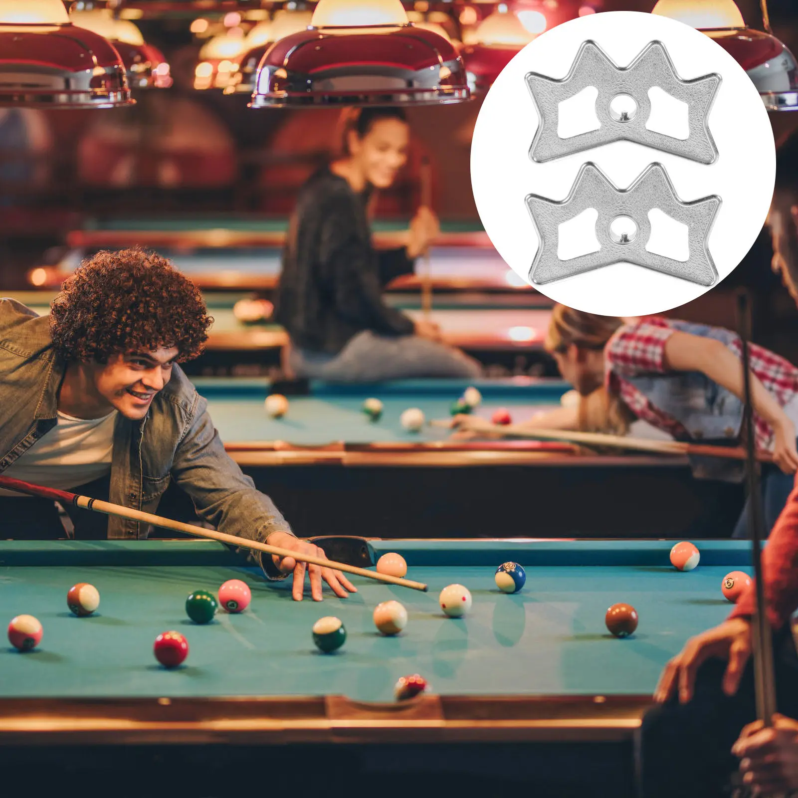 

2Pcs Lightweight Portable Sliding Billiards Cue Bridge Rack for Pool Snooker Players Stable Anti-Rust Metal Cue Stick Rest