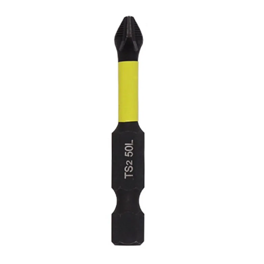 1pc anti-deslizamento magnético cruz chave de fenda bits 25-150mm ph2 magnetismo facilmente pegar parafuso amarelo/preto mão ferramenta parte