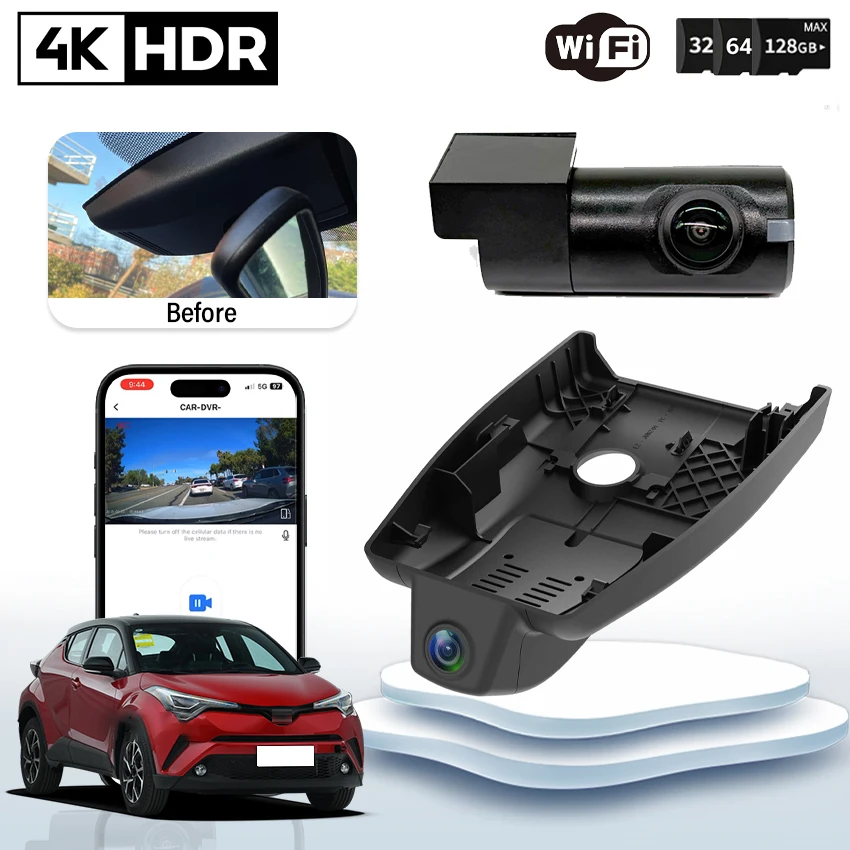 Video Recorder UHD Plug and Play 4K 2160P Car DVR Dash Cam For Toyota C-HR CHR 2018 2019 2020 2021 2022 2023 for Dashcam
