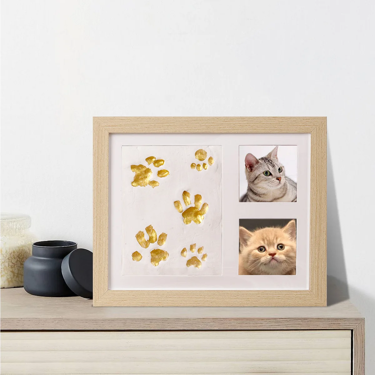 Baby & Pet Handprint Paw Print Kit, DIY Keepsake Photo Frame, Non-Toxic Inkless Pad