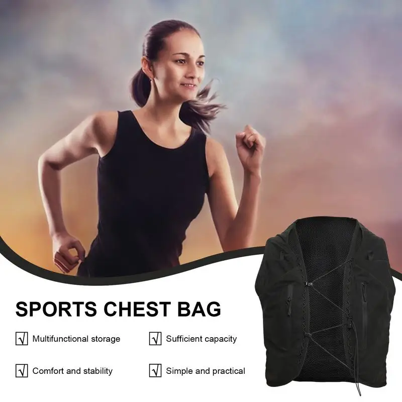 Chest Pack For Men Breathable Cycling Hydration Bag Multifunctional Running Vest Cycling Backpack Outdoor Sports Chest Bag For