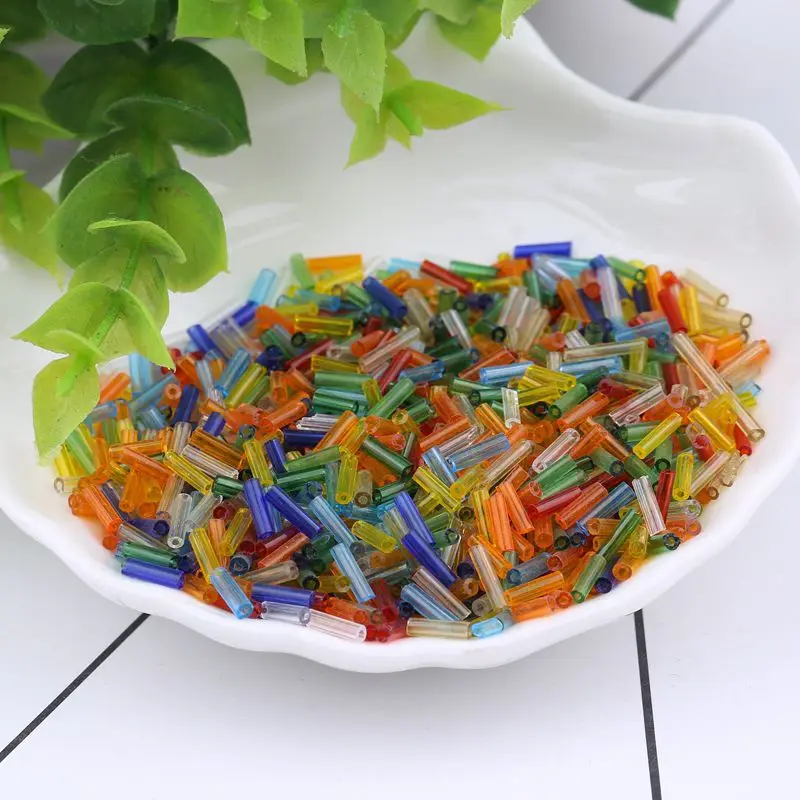 Newest 2*6mm 10000pcs Acrylic Tube Seed Beads Fit Ornament Accessories DIY Jewelry Findings Plastic Glass Pony Beading Material