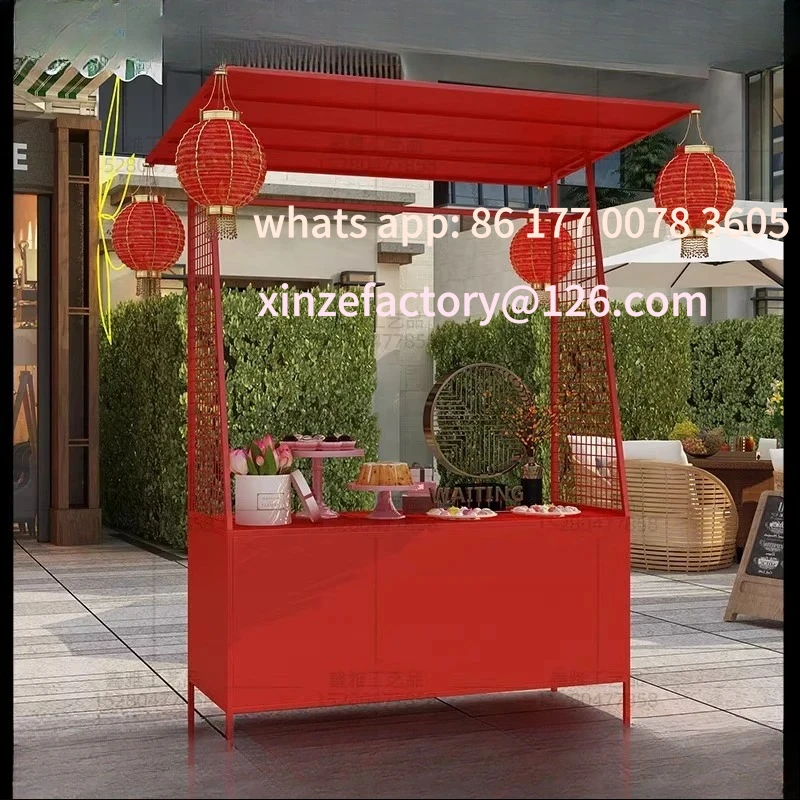 

Customizable Modern wrought iron flower car night market stall car market street stall rack square outdoor promotion rack Intern
