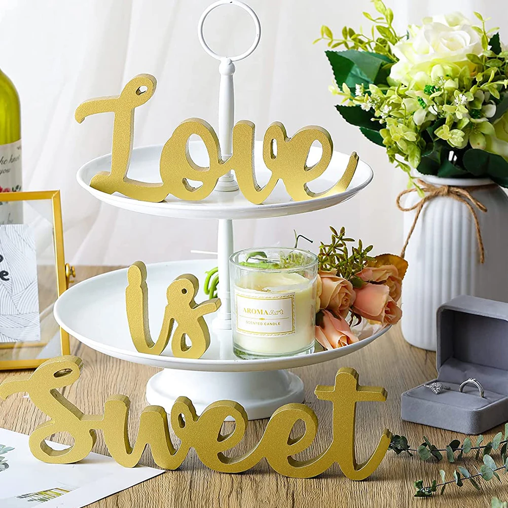 

1 set Love Is Sweet Figurines Wedding Party Decorations Bridal Shower Engagement Anniversary Table Centerpieces Decorative