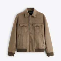 Spring and Autumn Vintage Suede Lapel Tooling Jacket Men's Jacket