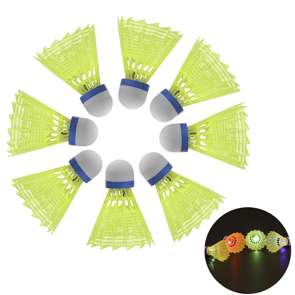 

4Pcs Luminous LED Badminton Durable Nylon Shuttlecocks Lighting Shuttlecock for Indoor Outdoor Sports (Random Color)