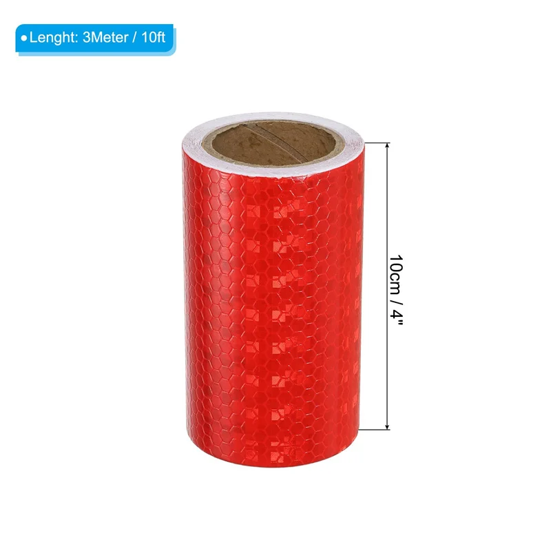 3M Red PVC Reflective Self-adhesive Sticker Conspicuity Tape Road Safety Warning Reflectors Strip For Bicycle Truck Vehicle 10cm