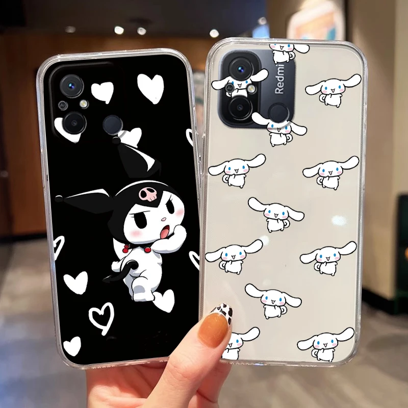 For Redmi 12C 11A 10A 10C 9C 9C NFC 7 A1 A2 Plus Note 7 7S 7 Pro 8 8T Poco C40 C55 C51 C50 Cartoon Sanrio Couple Clear Tpu Cover