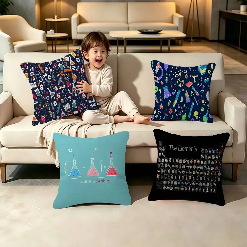 Chemical Science Fun Pillow Cover Soft Decor Throw Pillow Case 45x45cm Couch Home Decor for Living Room Sofa Party Gift