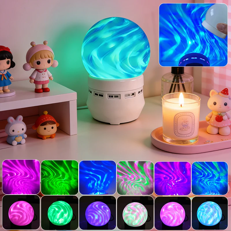 

Water Ripple Dynamic Projection Aurora Ambience Light birthday parties Gift for Christmas, Valentine'S Day, Easter & Halloween
