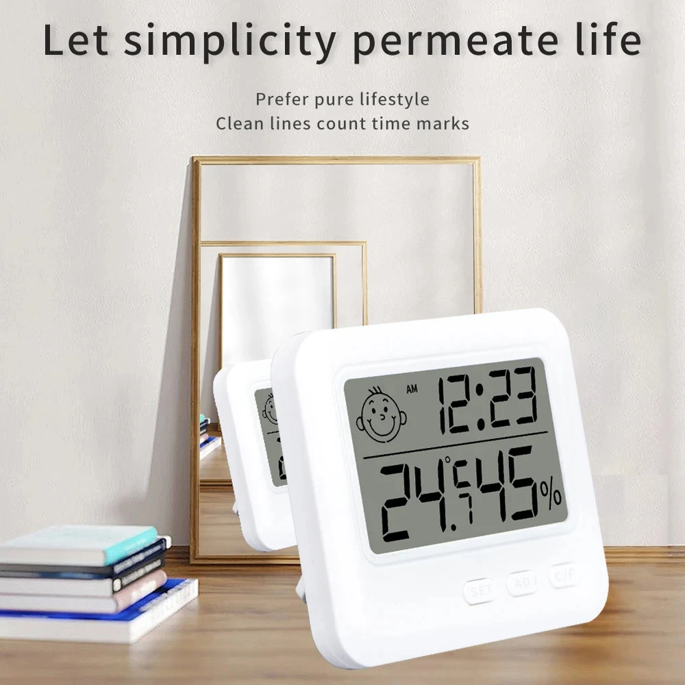 Multifunction Temperature Humidity Alarm Clock LCD Electronic Digital Thermometer Hygrometer Weather Station For Home