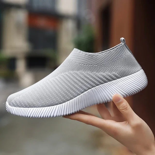 Women Vulcanized Shoes High Quality Women Sneakers Slip On Flats Shoes Women Loafers Plus Size 42 Walking Flat