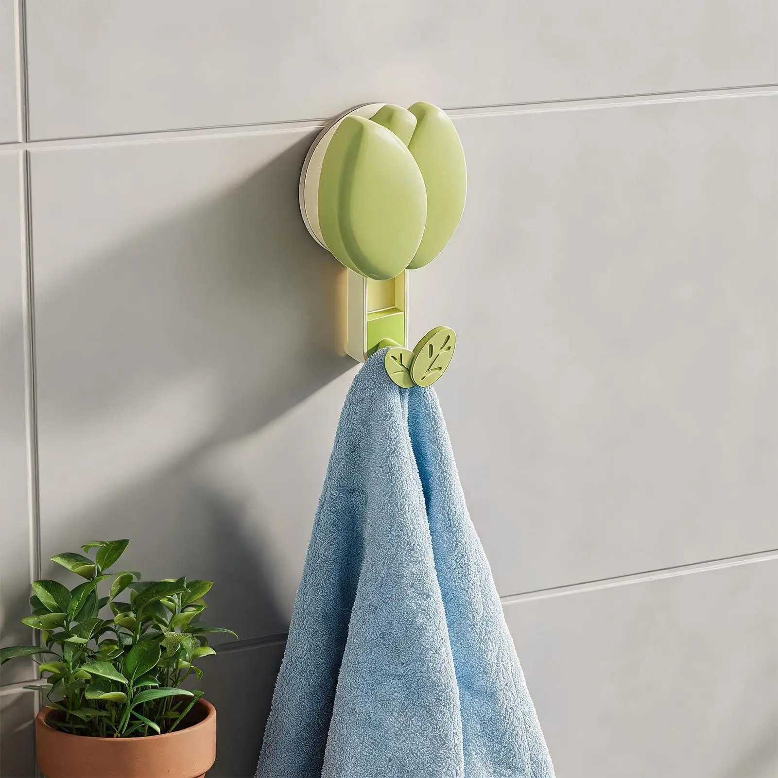 3Pcs/set Flower Shape Suction Cup Hook No Drilling Shower Towel Hooks Kitchen Utensil Rack Flower Molding Key Holder For Bathing