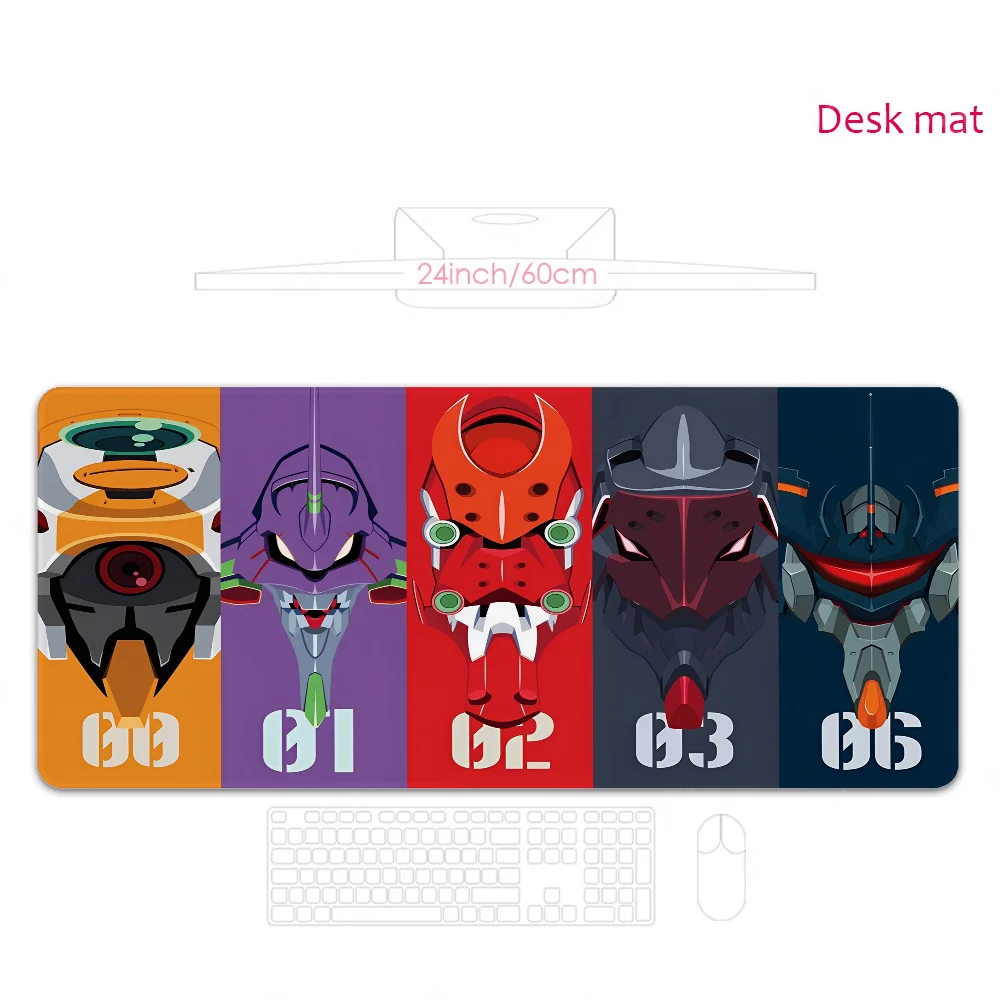 E-Evangelion Kawaii Girls Bedroom Mousepad Mouse Mat Desk Mat Large Gaming Accessories Prime Gaming XXL Keyboard Pad