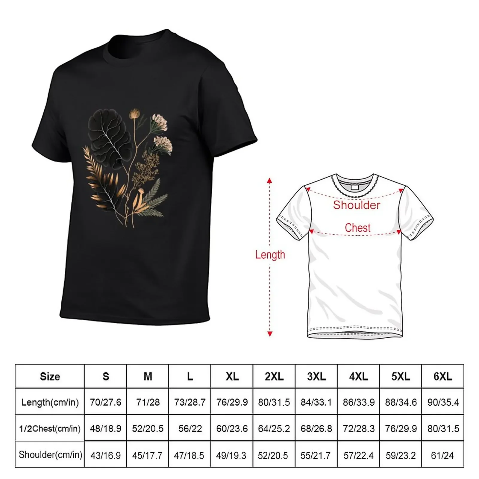 Nieuwe zwarte en gouden bladeren T-shirt shirts grafische T-shirts Nieuwe editie t-shirt met korte mouwen slim fit t-shirts voor heren