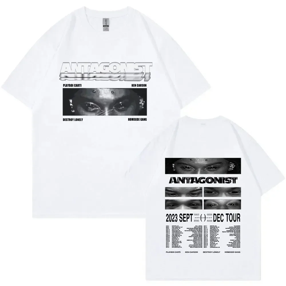 Rapper Playboi Carti Antagonist Tour T-shirt 2023 Concert Fans T Shirt Men\'s Fashion Hip Hop Short Sleeve Oversized T-shirts