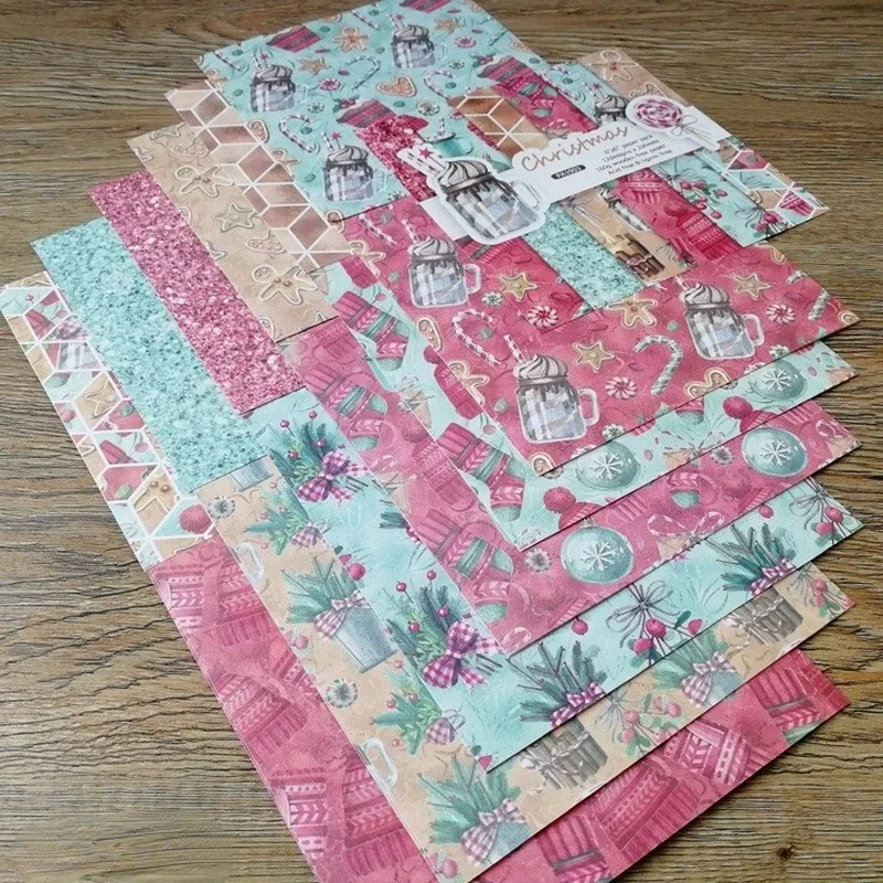 Christmas Gift Patterned Scrapbooking Paper Pack Handmade Craft Background Pad Single-side Printed